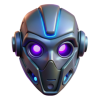 impressive rustic Cyberpunk mask with glowing LED lights high quality png