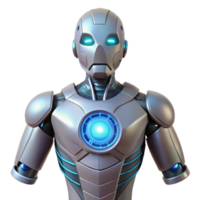impressive minimalist Robot torso with glowing energy core authentic png