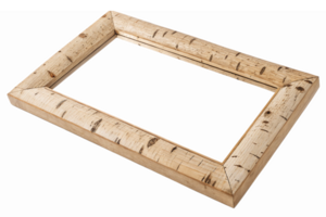 Rustic Birch Wood Frame with Natural Texture Ideal for Home Decor and Art Display png