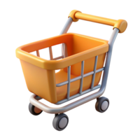 beautiful artistic A shopping cart, empty authentic png