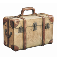 Vintage Travel Suitcase Illustration with Classic Design and Weathered Texture png