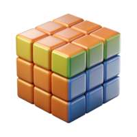 Maravilhoso rústico uma rubik's cubo, parcialmente resolvido autêntico png