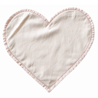 Heart Shaped Fabric Patch with Simple Stitching for Craft Projects and DIY Decorations png