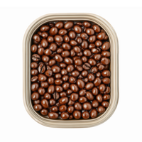 Brown Coffee Beans in a Square Container with Transparent Background for Food and Beverage Design png