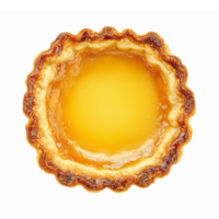Delicious Golden Egg Tart with Flaky Crust and Smooth Filling on Transparent Background png