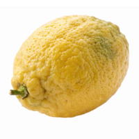 Detailed Close-up of Freshly Picked Yellow Lemon with Natural Texture and Vibrant Color on Transparent Background png