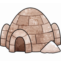 Igloo Structure Illustration with Stylized Details for Educational and Informative Use png
