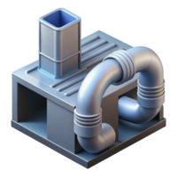 serene artistic HVAC system ductwork, high resolution png