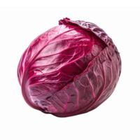 Fresh Vibrant Red Cabbage with Textured Leaves on Transparent Background for Culinary Use png