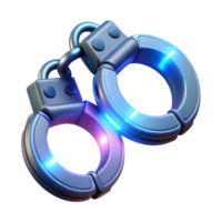 beautiful classic Futuristic Handcuffs, glowing energy restraints original png