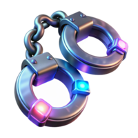 vibrant creative Futuristic Handcuffs, glowing energy restraints high quality png