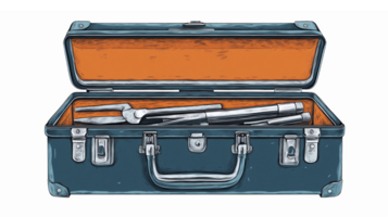 Open Toolbox with Essential Tools Featuring Pliers Screwdriver Wrench on Transparent Background png