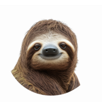 Charming Smiling Sloth Illustration with Realistic Features on Transparent Background png