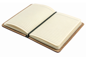Open Blank Notebook with Lines on Pages for Writing and Note Taking on Transparent Background png
