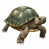 Realistic Tortoise Illustration with Detailed Shell and Natural Colors for Educational and Artistic Use png