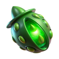 beautiful vintage Alien seed pod, glowing green, pulsating high quality png