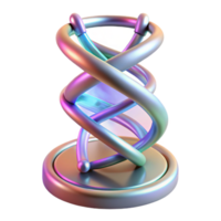 stunning abstract Holographic display of DNA strands, rotating slowly original png