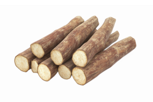 Fresh Cassava Roots Pile with Exposed Cross Sections on Transparent Background png