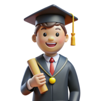 serene traditional Happy graduating student, cap and gown, diploma, high resolution png