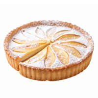 Delicious Apple Tart with Sliced Apples and Powdered Sugar on a Transparent Background png