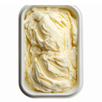 Creamy Vanilla Ice Cream in a Rectangular Container for Dessert and Baking Recipes png