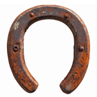 Rusty Horseshoe Isolated on Transparent Background for Good Luck and Rustic Decor png