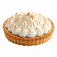 Delicious Lemon Meringue Pie with Golden Swirls of Meringue on Flaky Crust png