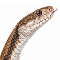 Realistic Brown Snake Close Up with Tongue Extended on Transparent Background for Nature Illustrations png