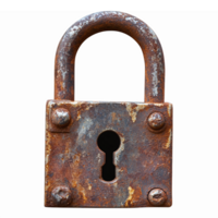 Rusty Padlock Vintage Design with Keyhole for Security and Lock Concept png