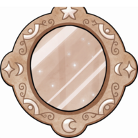 Vintage Decorative Mirror with Celestial Patterns and Sparkling Effects on Transparent Background png