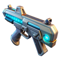 impressive classic Futuristic weapon, energy rifle, glowing sights authentic png