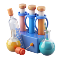 impressive artistic Genetic modification kit, vials, syringes, DNA helix high resolution png
