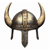 Detailed Viking Helmet with Horns and Rivet Design in Transparent Background for Historical Themes png