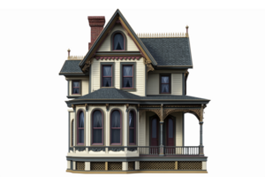 Victorian Style House with Detailed Architecture and Elegant Design for Home and Garden Projects png