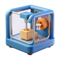 dramatic artistic Advanced 3D printer, creating complex object high resolution png
