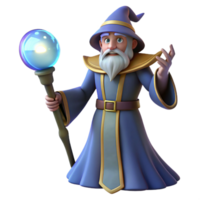 impressive creative A powerful wizard, holding a glowing orb of energy high quality png