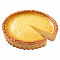 Delicious Lemon Tart with Slice Removed on Transparent Background for Culinary Design Projects png