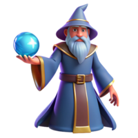 serene vintage A powerful wizard, holding a glowing orb of energy exclusive png