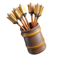 impressive artistic A quiver full of arrows, fletched with eagle feathers high resolution png