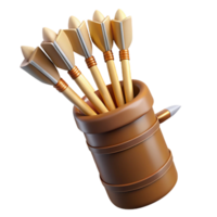 impressive minimalist A quiver full of arrows, fletched with eagle feathers high quality png