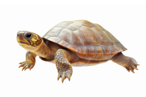 Realistic Turtle Illustration with Detailed Shell Texture on Transparent Background png