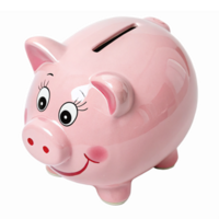 Cute Pink Piggy Bank With Smile Offering Fun Savings Concept For Kids Finance Education png