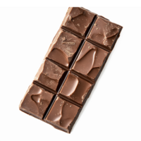 Rich Milk Chocolate Bar with Broken Segments and Smooth Texture on Transparent Background png