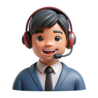 stunning abstract Smiling customer service representative with a headset, high resolution png