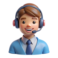 impressive traditional Smiling customer service representative with a headset, high resolution png