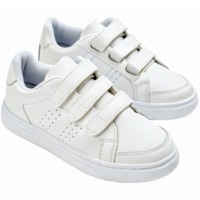 Stylish Comfortable White Velcro Sneakers for Kids with Casual Design and Breathable Material png