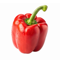 Fresh Red Bell Pepper with Water Drops on Transparent Background for Culinary and Health Uses png