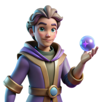 elegant modern Fantasy character with magical abilities, authentic png