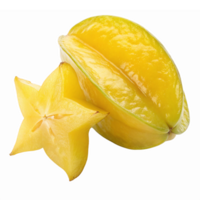 Fresh Whole and Sliced Starfruit Vibrant Yellow Exotic Fruit With Transparent Background png
