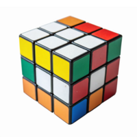 Colorful Rubiks Cube Puzzle with Vibrant Squares for Brain Teasers and Game Challenges png